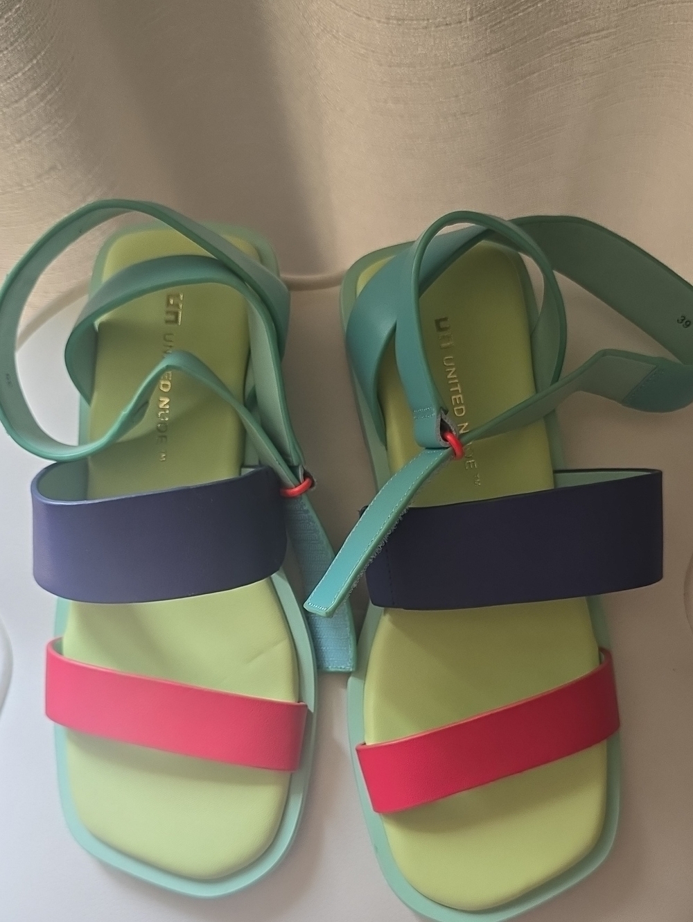 United Nude Lime & Teal Multi-Color Strapped Sandals